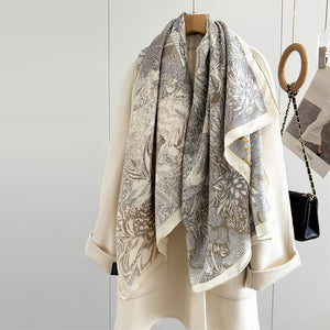 MaraSilk Pure Mulberry Silk-Wool Scarf - Square MS825