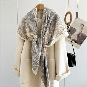 MaraSilk Pure Mulberry Silk-Wool Scarf - Square MS825