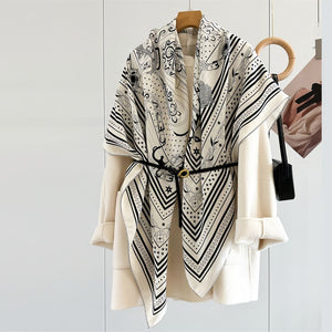 MaraSilk Pure Mulberry Silk-Wool Scarf - Square MS825