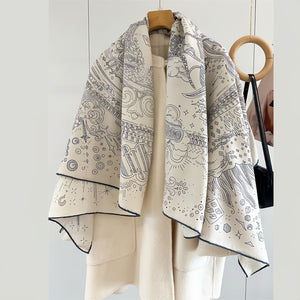 MaraSilk Pure Mulberry Silk-Wool Scarf - Square MS825