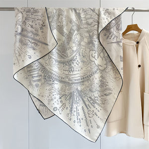 MaraSilk Pure Mulberry Silk-Wool Scarf - Square MS825 51" x 51" MS82505