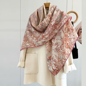 MaraSilk Pure Mulberry Silk-Wool Scarf - Square MS825