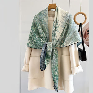 MaraSilk Pure Mulberry Silk-Wool Scarf - Square MS825