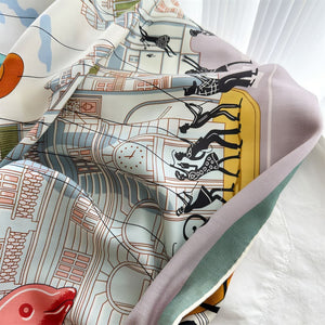 MaraSilk Pure Mulberry Silk-Wool Scarf - Square MS825