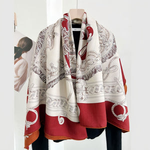 MaraSilk Pure Mulberry Silk-Wool Scarf - Square MS825