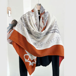 MaraSilk Pure Mulberry Silk-Wool Scarf - Square MS825