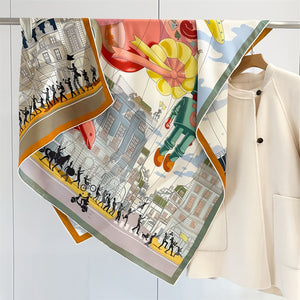 MaraSilk Pure Mulberry Silk-Wool Scarf - Square MS825