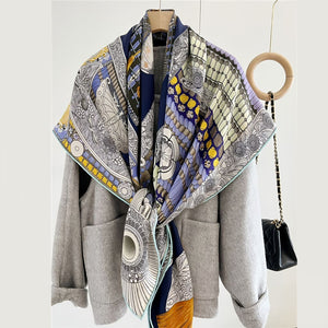 MaraSilk Pure Mulberry Silk-Wool Scarf - Square MS825