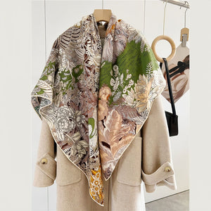 MaraSilk Pure Mulberry Silk-Wool Scarf - Square MS825