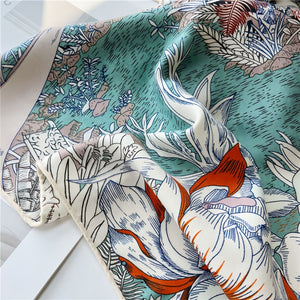 MaraSilk Pure Mulberry Silk-Wool Scarf - Square MS825