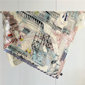 MaraSilk Pure Mulberry Silk-Wool Scarf - Square MS825