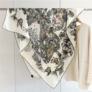 MaraSilk Pure Mulberry Silk-Wool Scarf - Square MS827