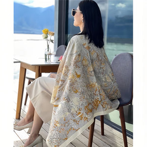 MaraSilk Pure Mulberry Silk-Wool Scarf - Square MS827