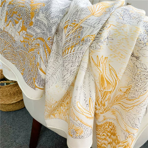 MaraSilk Pure Mulberry Silk-Wool Scarf - Square MS827