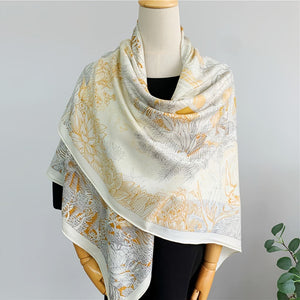 MaraSilk Pure Mulberry Silk-Wool Scarf - Square MS827