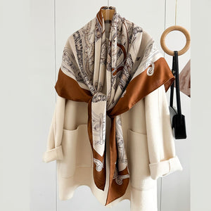 MaraSilk Pure Mulberry Silk-Wool Scarf - Square MS827