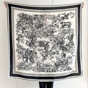 MaraSilk Pure Mulberry Silk-Wool Scarf - Square MS827