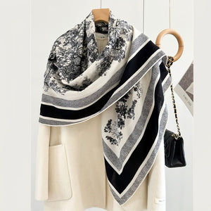 MaraSilk Pure Mulberry Silk-Wool Scarf - Square MS827