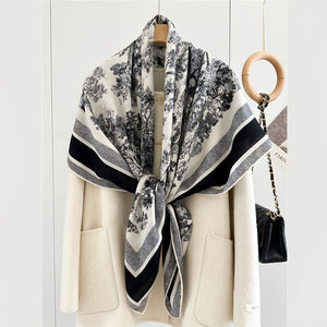 MaraSilk Pure Mulberry Silk-Wool Scarf - Square MS827