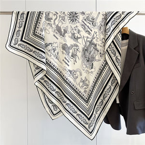 MaraSilk Pure Mulberry Silk-Wool Scarf - Square MS827