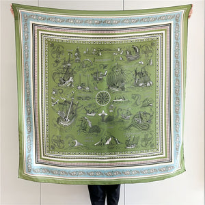 MaraSilk Pure Mulberry Silk-Wool Scarf - Square MS827 51" x 51" MS82705