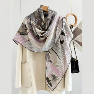 MaraSilk Pure Mulberry Silk-Wool Scarf - Square MS827