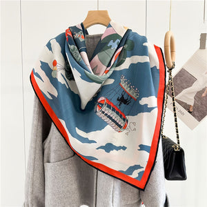 MaraSilk Pure Mulberry Silk-Wool Scarf - Square MS827