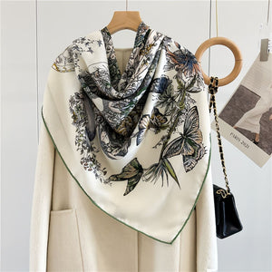 MaraSilk Pure Mulberry Silk-Wool Scarf - Square MS827