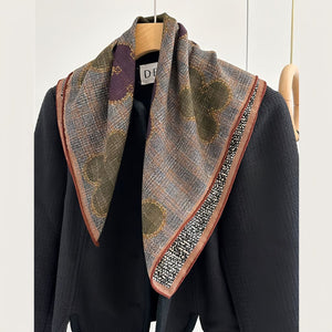 MaraSilk Pure Mulberry Silk-Wool Scarf - Square MS828