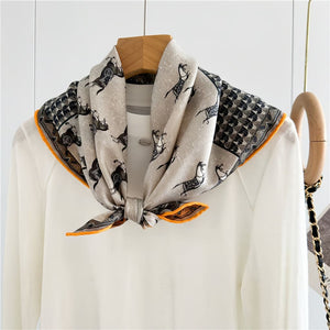 MaraSilk Pure Mulberry Silk-Wool Scarf - Square MS828