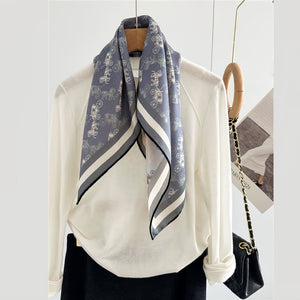 MaraSilk Pure Mulberry Silk-Wool Scarf - Square MS828