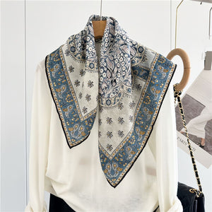 MaraSilk Pure Mulberry Silk-Wool Scarf - Square MS828