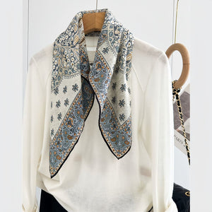 MaraSilk Pure Mulberry Silk-Wool Scarf - Square MS828