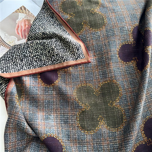 MaraSilk Pure Mulberry Silk-Wool Scarf - Square MS828