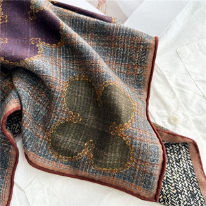 MaraSilk Pure Mulberry Silk-Wool Scarf - Square MS828