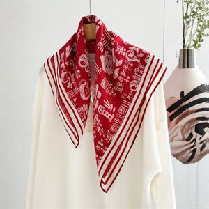 MaraSilk Pure Mulberry Silk-Wool Scarf - Square MS851