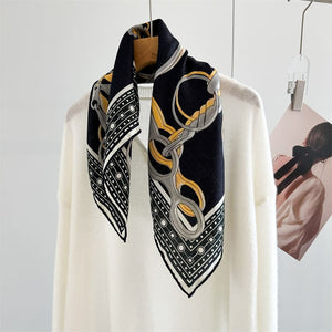 MaraSilk Pure Mulberry Silk-Wool Scarf - Square MS897