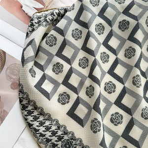 MaraSilk Pure Mulberry Silk-Wool Scarf - Square MS898