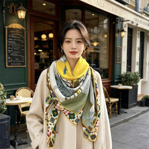 MaraSilk Pure Mulberry Silk-Wool Scarf - Square MS986
