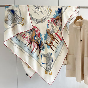 MaraSilk Pure Mulberry Silk-Wool Scarf - Square MS987