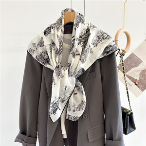 MaraSilk Pure Wool Scarf - Square MS816