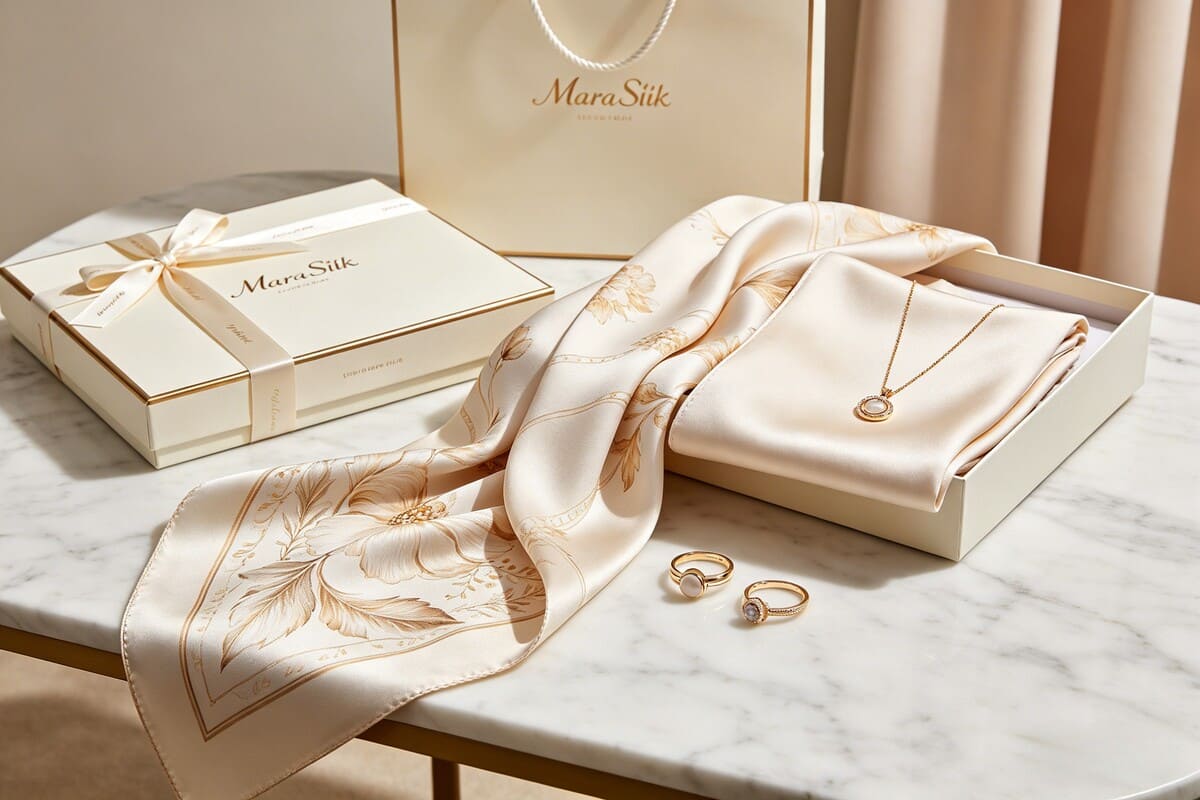 Luxury silk scarf gift ideas styled with elegant mulberry silk scarves and premium fashion accessories
