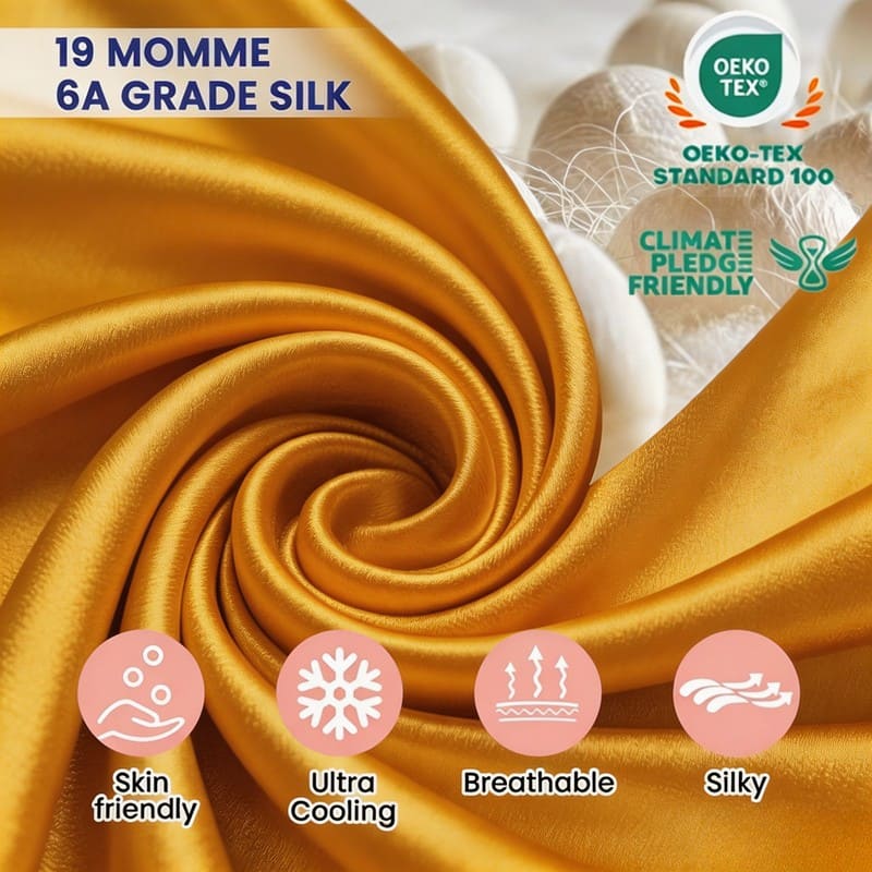 MaraSilk 19-Momme Pure Mulberry Silk Pillowcase - MC05