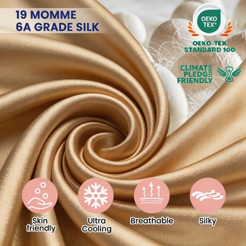 MaraSilk 19-Momme Pure Mulberry Silk Pillowcase - MC05