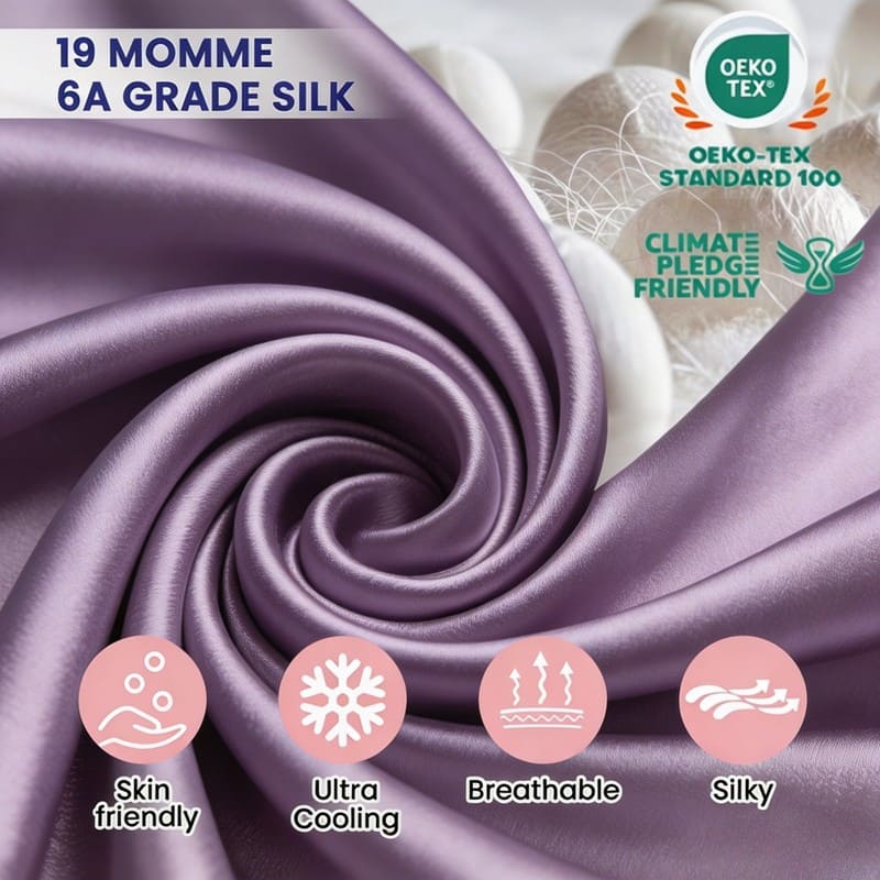 MaraSilk 19-Momme Pure Mulberry Silk Pillowcase - MC05