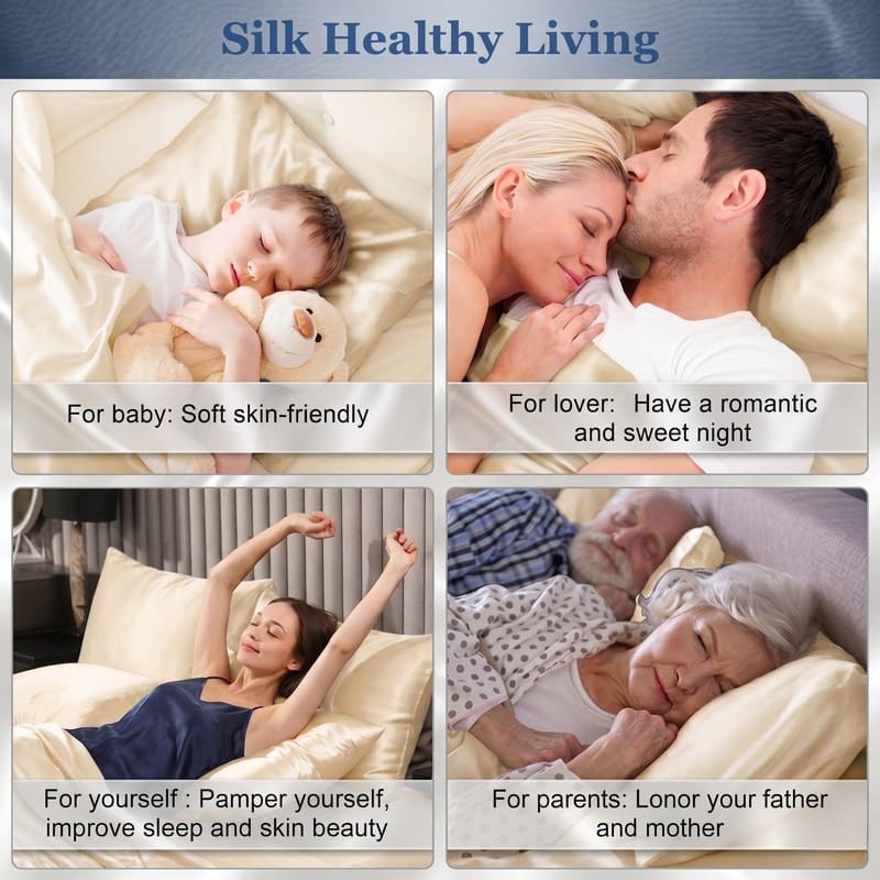 MaraSilk 19-Momme Pure Mulberry Silk Pillowcase - MC05