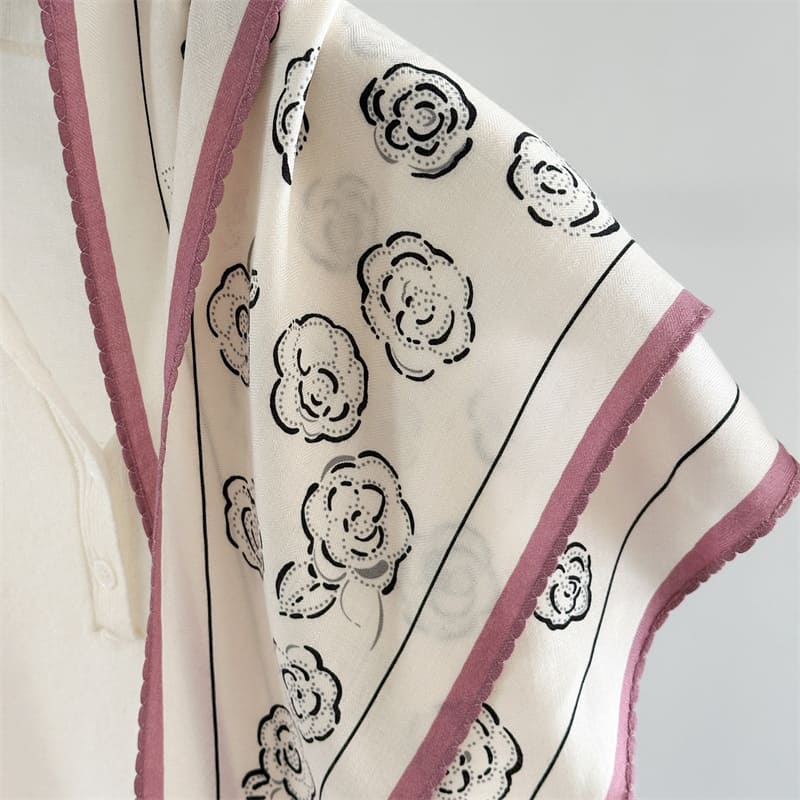MaraSilk Pure Mulberry Silk-Wool Scarf - Diamond MS915