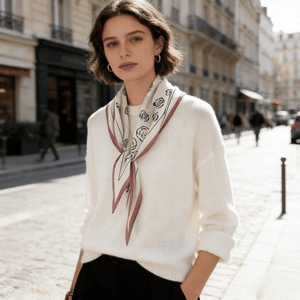 MaraSilk Pure Mulberry Silk-Wool Scarf - Diamond MS915