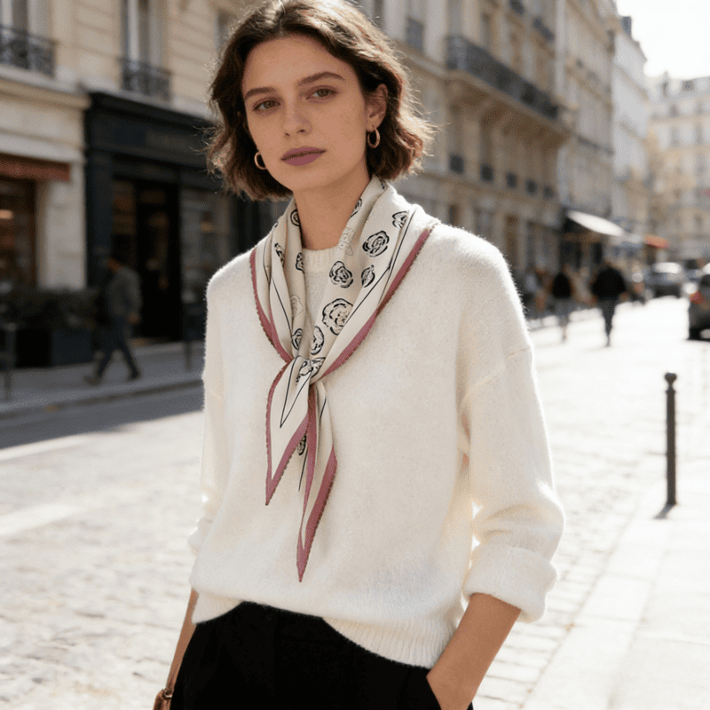 MaraSilk Pure Mulberry Silk-Wool Scarf - Diamond MS915