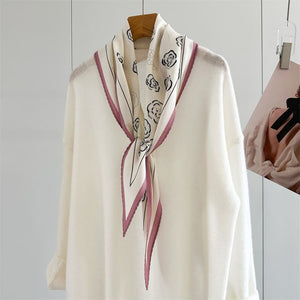 MaraSilk Pure Mulberry Silk-Wool Scarf - Diamond MS915 55" x 17" MS91501